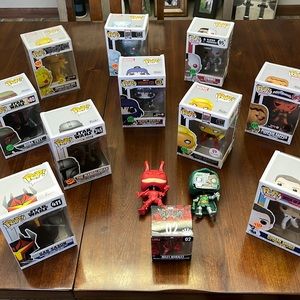 Funko POP! Star Wars, Marvel and More.  All shown in original boxes.